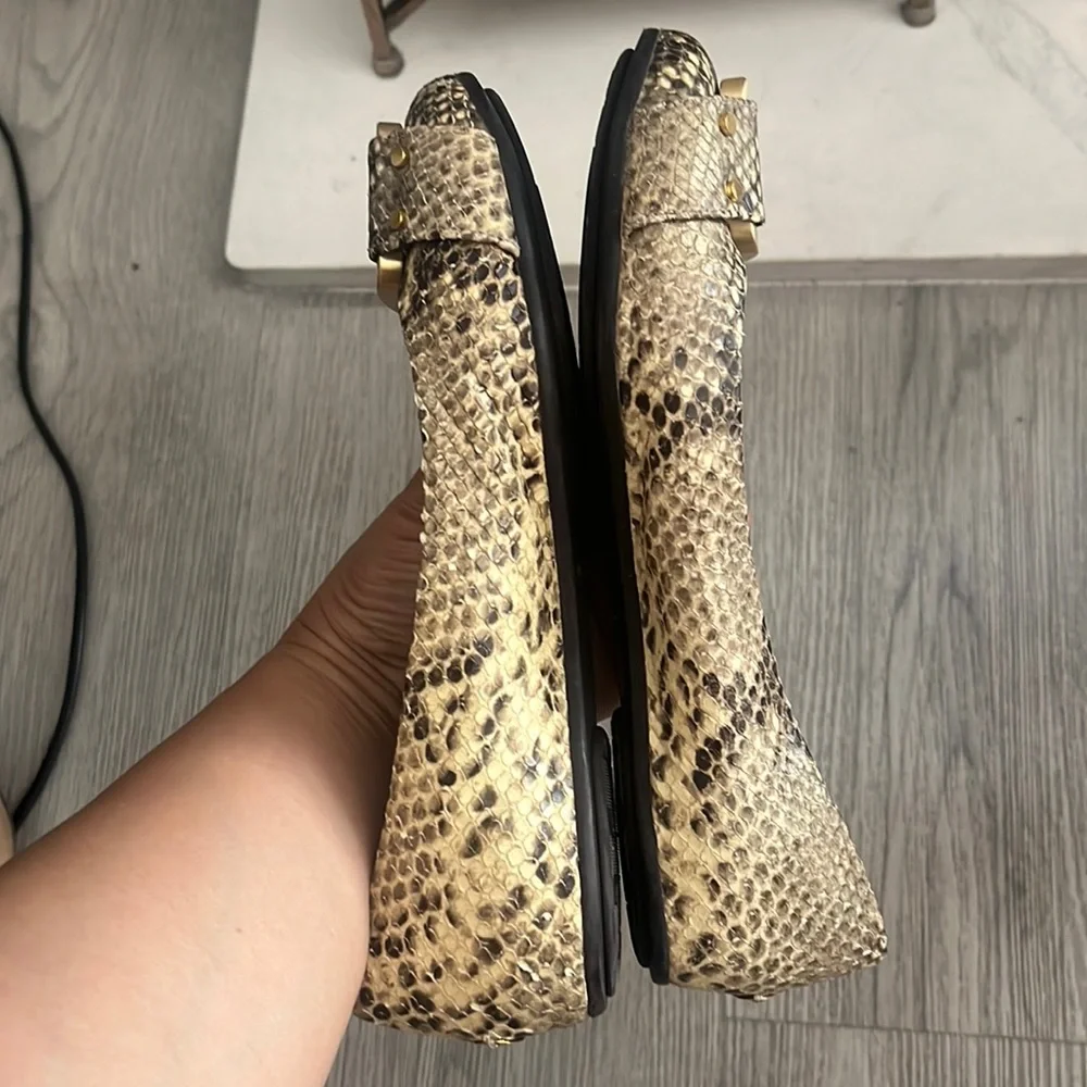 Jimmy Choo Snake Embossed Morse Ballet Flats